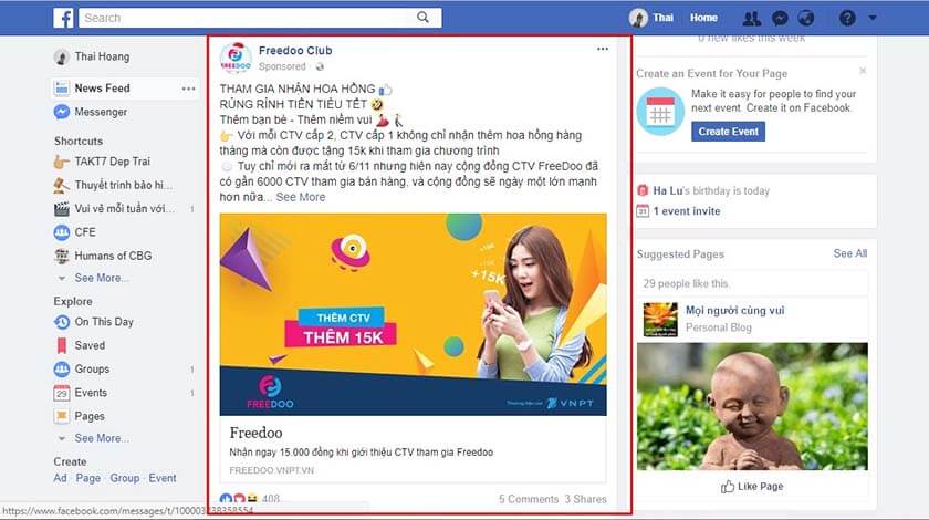 Bảng giá quảng cáo trên Facebook