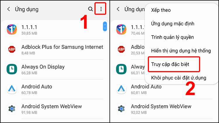 Tắt quảng cáo trên điện thoại samsung